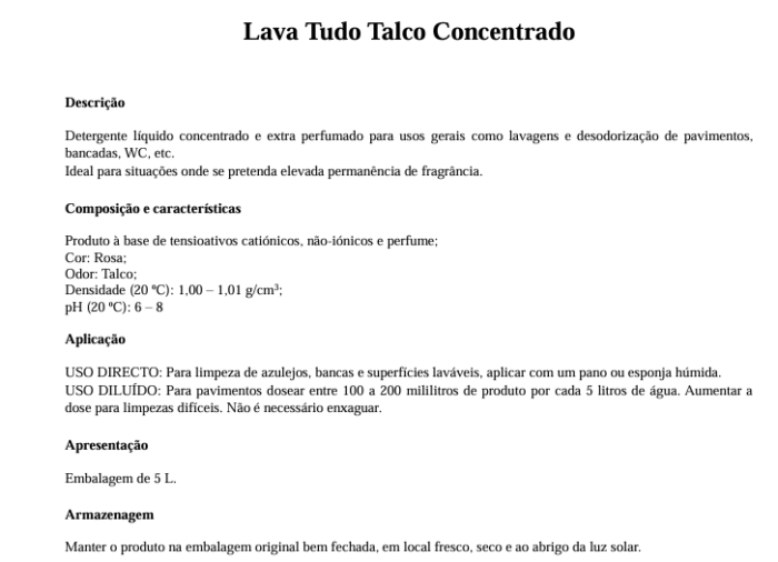Lava Tudo Talco Concentrado 5L (caixa de 4 unidades) - Image 2