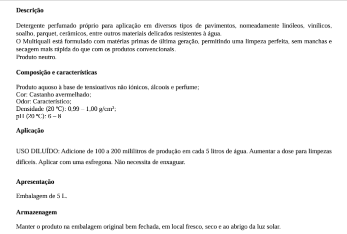 Detergente Multisuperfícies 5 L (caixa de 4 unidades) - Image 2