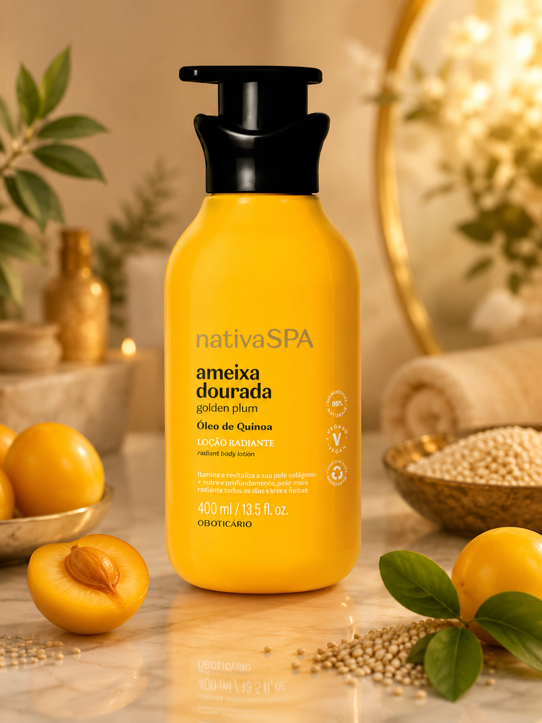 Ameixa dourada 2 Loção Hidratante Corporal Nativa Spa Ameixa Dourada, 400ml (1 unidade) - Image 1